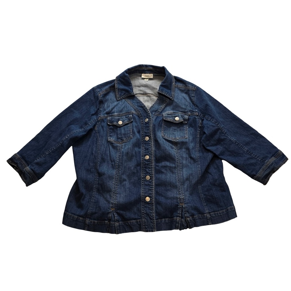 Dressbarn Denim Jacket‎ Button Front Pockets Blue Women’s 22/24